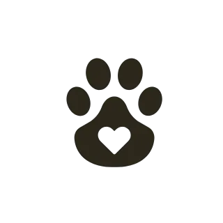 Paw print with heart icon